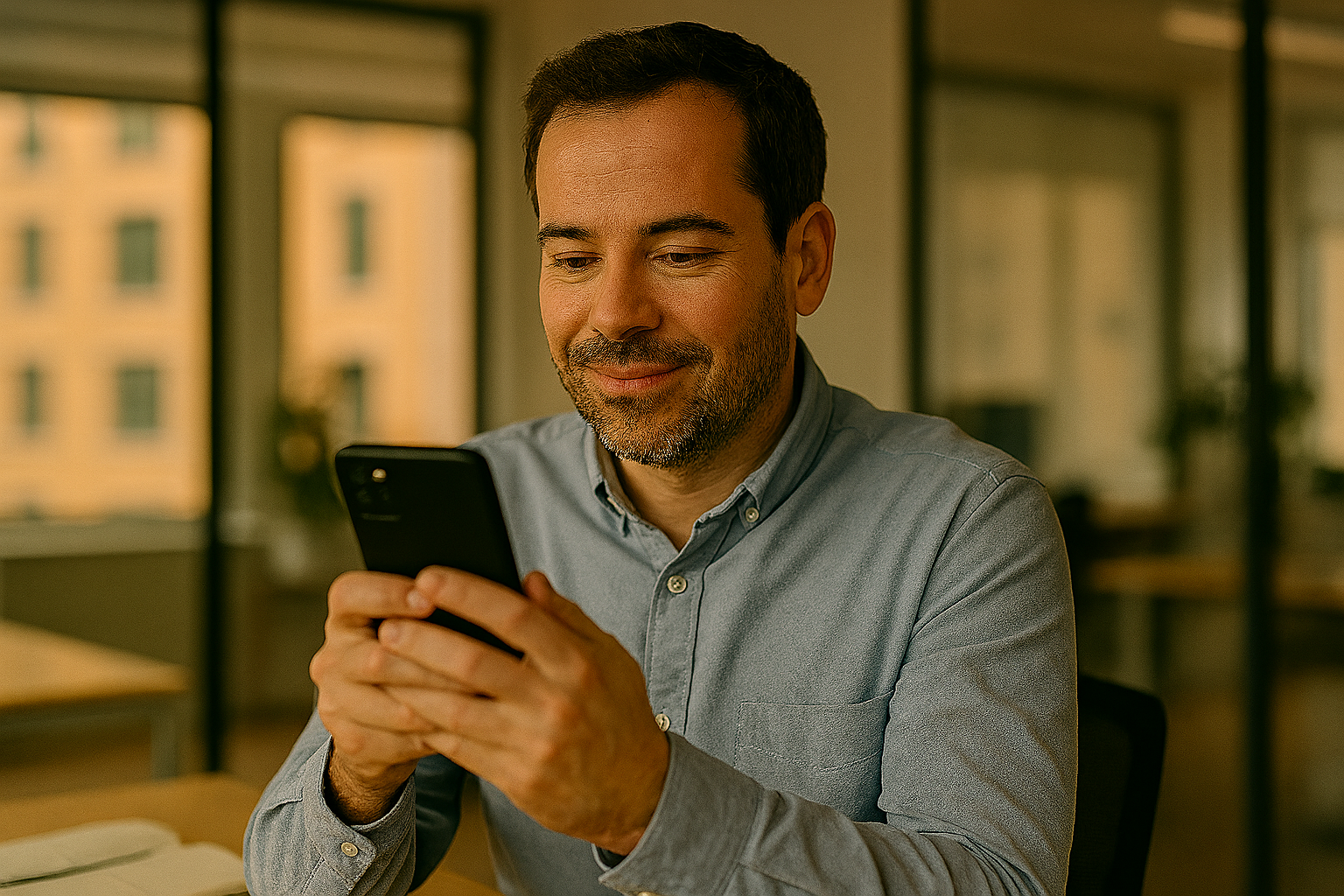 Business Professional using Smart Phone